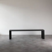 Corner Bar medium black satin ash bench